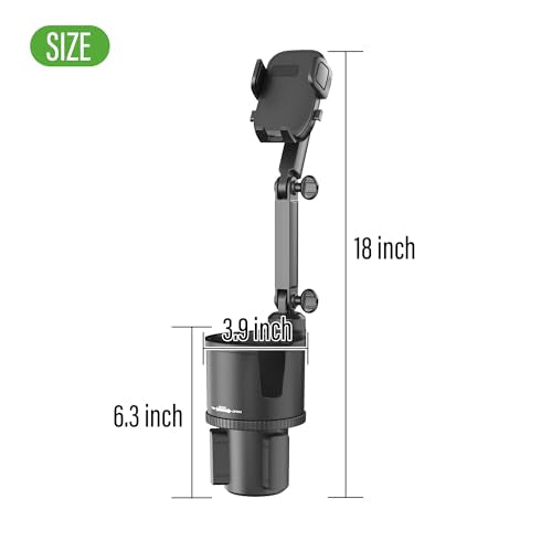 10L0L Updated ABS Golf Cart Cup Holder with Mobile Phone Holder Mount Compatible with Yamaha, EZGO, Club Car Golf Cart Model, 360° Rotatable Stand/One Click to Secure & Release/Expandable