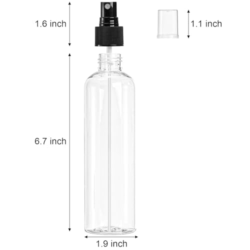 Bekith 16 Pack 8 oz Plastic Spray Bottles, Clear Empty Fine Mist Sprayer Bottles with Pump Spray Cap for Essential Oils, Travel, Perfumes