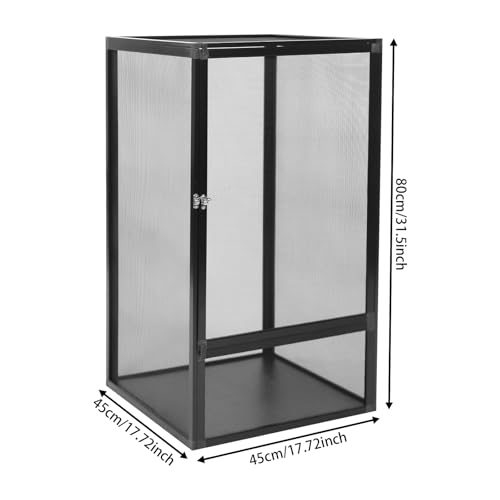 Reptile Terrarium, Micro Habitat Terrarium Enclosure with Fine Mesh Strong Locking Latch Removable Top Mesh Anti-Climbing Threshold & Good Ventilation Aluminum Screen Habitat for Reptiles and Insects
