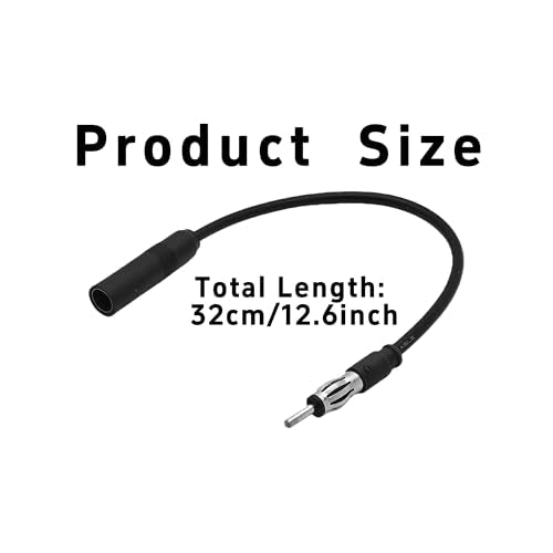 12.6 Inch Car Radio Antenna Extension Cable, Male to Female AM/FM Antenna Adapter for Vehicle Stereo, Head Unit, CD and Media Receivers - size: 1PC