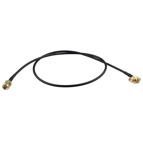 SMA Male to SMA Female Right Angle Adapter Aerial Antenna Extension Cable RG174 Coaxial Cable 50cm/19.7 inch for 4G LTE Antenna WiFi Router WLAN FPV Drone Controller - size: 0.5M