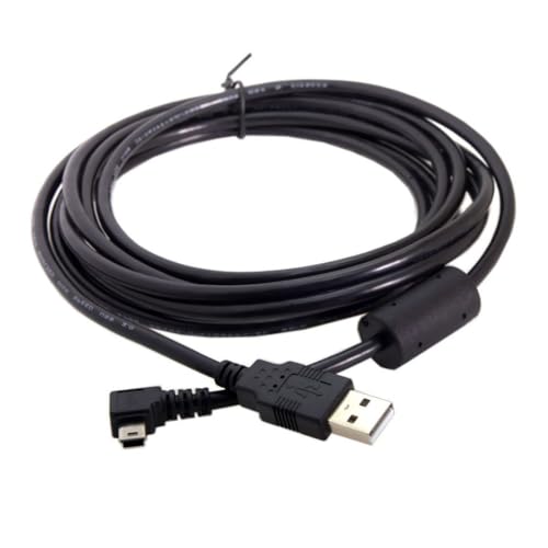 chenyang Mini USB Cable USB 2.0 Male to Mini USB 5 Pin Male 90 Degree Left Angled Charging Data Transfer Extension Cable 3.0M - color: Left Angled, size: 3.0M