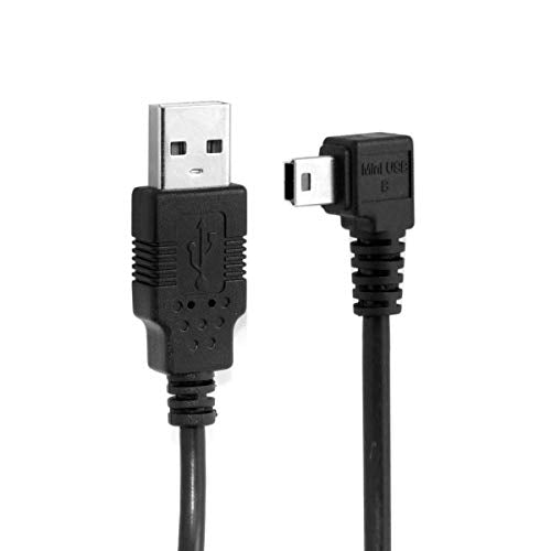 chenyang Mini USB Cable USB 2.0 Male to Mini USB 5 Pin Male 90 Degree Left Angled Charging Data Transfer Extension Cable 0.5M - color: Left Angled, size: 0.5M