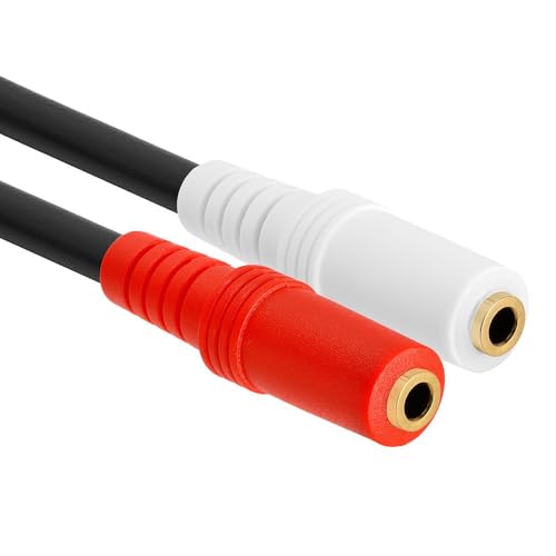 Cmple - 5 Pack 3.5mm Audio Stereo Y Splitter Extension Cable - 2 Ports 3.5mm Male to Female Headset Splitter Adapter - color: 3.5mm M to 2 F Stereo, size: 5 Pack