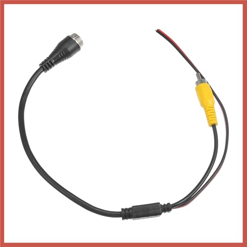 ACROPIX 2pcs Car Camera Adapter 4 Pin to RCA Adapter M12 4-Pin Male to RCA AV Male with Trigger Wire Connector Wire Monitor Video Cable Car Parts