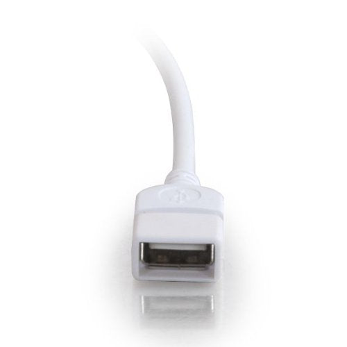 C2G Legrand USB Long Extension Cable, USB A to A Cable, Black Plug and Play Cable, 2 Meters (6.56 Feet) USB Extension Cable, 1 Count, C2G 19018 - color: White, size: 6.6 Feet, style: USB A Male to A Female