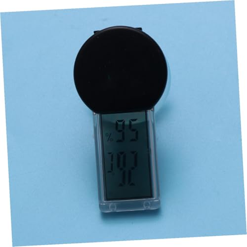BESPORTBLE Suction Cup Thermometer Hygrometer Combo for Reptile Terrarium Indoor Temperature and Humidity Portable Wall Mountable Black for Home Office Use