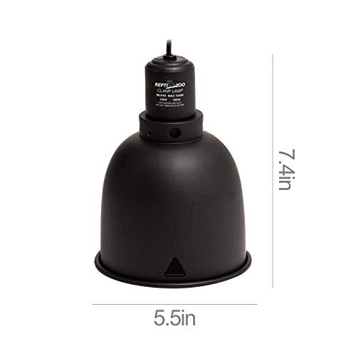 REPTI ZOO Reptile Light Fixture 2 Packs 5.5 Inch Deep Dome Lamp Cap, Optical Reflection Cover for Reptile Glass Terrariums