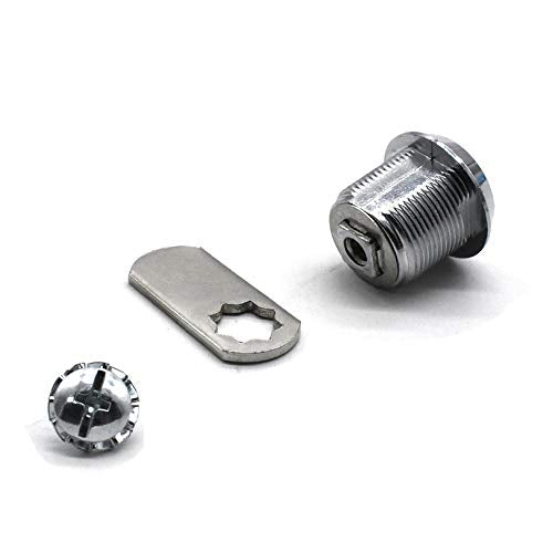 2Pack Cabinet Cam Lock 5/8 Inch Tubular Cam Locks Keyed Alike with Chrome Finish for Vending Machine Truck Pickup Tool Box Mailbox ATM Replacement Lock