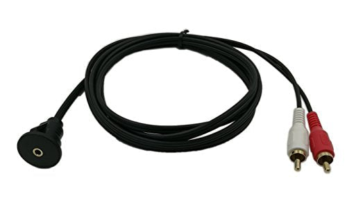 6 Feet 3.5MM AUX RCA Panel Mount Cable, （Dual） 2 RCA Male to 3.5mm Female Dashboard Panel AUX Extension Flush Mount Cable for for Car, Boat, Motorcycle (2M, 2RCA to 3.5mm) - color: 2M, 2RCA to 3.5mm