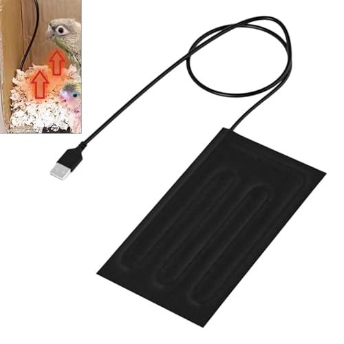 Reptile Heating Pad Pet Warming Mat Electric Blanket Flexible Cushion USB Plug Suitable for pet Terrarium Indoor breeding Living Room, Style A