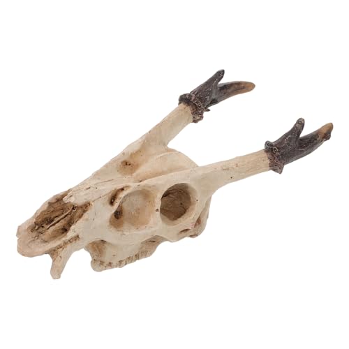 KALLORY Reptile Terrarium Skull Hideout Resin Habitat Decor Medium Size Snake Tank Decoration for Bearded Dragon Lizard Shelter in Reptile Enclosure