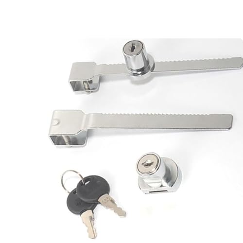 2Pcs Sliding Glass Door Ratchet Lock, Keyed Alike Showcase Display with Chrome Finish