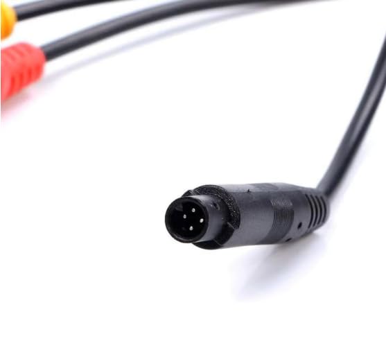 4-Pin Male Backup Reverse Camera Car Universal to CVBS RCA Female Connector Signal Power Adapter Wire Harness Audio Cables