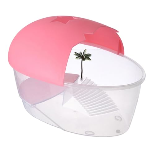 Small Turtle Tank with Basking .84X6.69X6.10 Inches Portable Turtle Breeding Box for Aquatic Turtles and Small Reptiles Plastic Case for Water Habitat