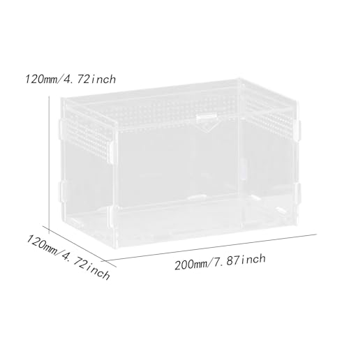 Reptile Breeding Box Terrarium Clear Animal Habitat Cage with Ventilation Holes for Geckos Frogs Hermit Crabs- 20x12x12cm - size: 20x12x12cm