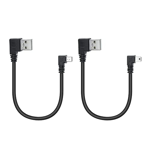 Short Mini USB Power Data Cable 9", Dash Cam Power Cord 5V/2A, 480 Mbps