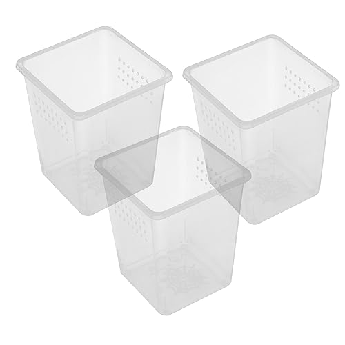 Abaodam 3Pcs Reptile Feed Bins Spider Enclosures with Ventilation for Snails Tarantulas and Other Creatures Habitat Box for Pet Observations
