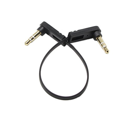 3.5mm Audio Cable, Right Angle Gold Plated 3.5mm Auxiliary Audio Stereo Male to Male Cable(0.5 Feet) (Pack of 2) - size: Compact (Pack of 2)