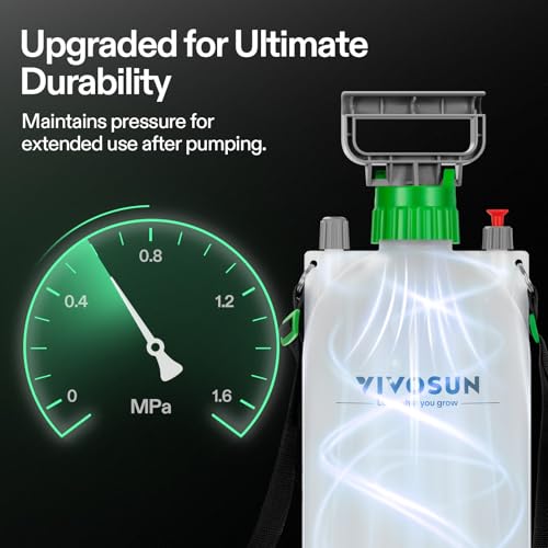 VIVOSUN 1.8 Gal/7L Pump Sprayer, Garden Water Sprayer for Plants, Weeds & Lawn Care, with 3 Nozzles, 50'' Long Hose & Pressure Relief Valve - size: 1.8 gal