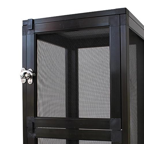 Reptiles Habitat Breeding Box Reptile Tank Portable Reptile Cage Air Screen Cages for Transport Small Animal Hamsters Crickets Gerbils, Black - color: Black