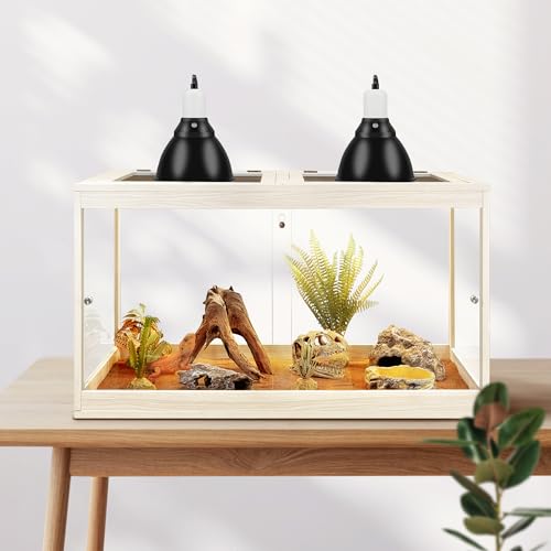 PROLEE Reptile Tank, 31 Gallon Beard Dragon Tank, Tempered Glass Reptile Encloure and Snake Tank with Locking Design for Lizard,Gecko,Chameleon (24"X15.5"X15.5",Oak) - color: Oak, size: 31 Gallon (24x15.5x15.5 Inch)