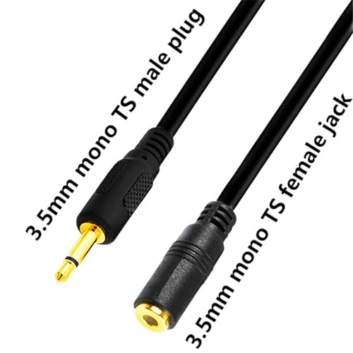 1/8" 3.5mm Mono Mini Audio Connector Male to Female Cable 6Ft