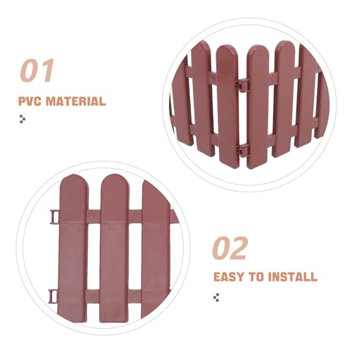 ORFOFE 4pcs Tortoise Enclosure Outdoor Pet Fence Mini Garden Fence 50x20cm Brown Decorative Animal Barrier for Lawn Yard Turtles Reptile Playpen