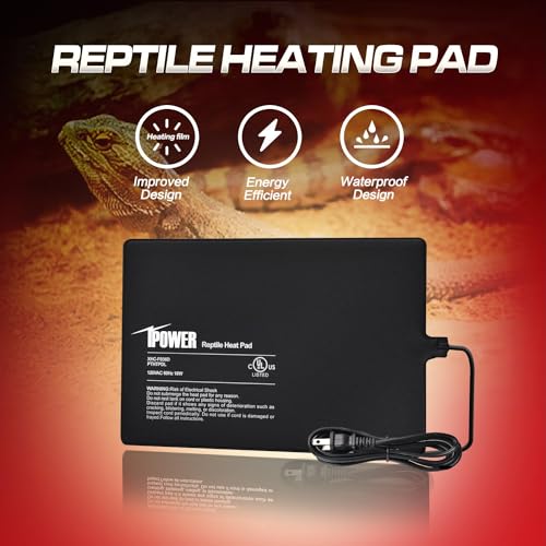 iPower 8 by 12-Inch 16W Reptile Heat Mat, LCD Digital Aquarium Thermometer, Under Tank Warmer Terrarium Heat Pad for Turtles Lizards Frogs and Other Small Animals, Multi Sizes - size: 8" x 12", style: Heat Pad + Thermometer