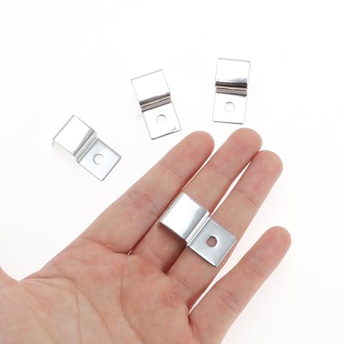 4 Pcs Aquarium Lid Clips, 15mm Aquarium Cover Support Clamps, Aquarium Cover Holder Lid, Stainless Steel Aquarium Tank Cover Clamps Set, Silver Tone