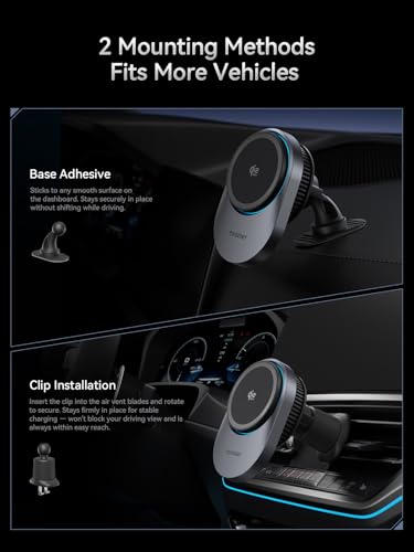 THREEKEY Magnetic Car Mount Charger Lite (Gray) - color: Gray
