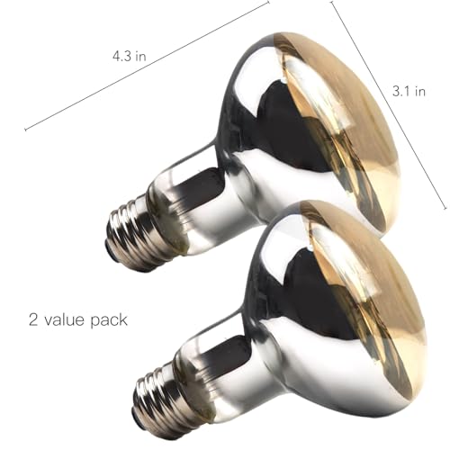MRREPTILE Reptile Heat Lamp Bulbs, 2-Pack 150W Intense Basking Bulbs, Reptile Basking Lamps, Bearded Dragon Basking Light, Simulated Natural Basking for Reptiles Snakes Lizards Tortoise Heater - size: 150W