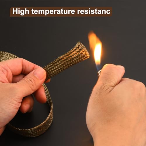 uxcell Fiberglass Heat Shield Sleeve 8mm(5/16-inch) ID x 3.28ft Adjustable PVC Silicone Fiberglass Sleeve Pipe