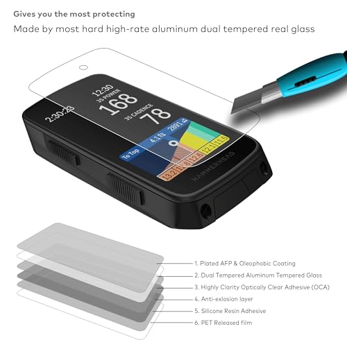 [3-Pack] INNOSURE for Hammerhead Karoo 3 Silicone Case x1, Matte Tempered Glass Screen Protector 3.2 Inch x2, Anti-Drop, Anti Static, Non-Slip, Durable, Anti Glare - color: 1x Sili Case (Black) + 2x Glass (Matte)