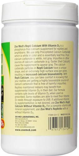 Zoo Med Reptile Calcium with Vitamin D3, 12-Ounce - size: 12-Ounce