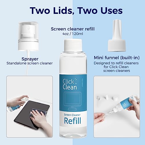 CLICK CLEAN Screen Cleaner Kit, 2 Cleaning Sprays with 4 oz Refill - size: 2 L116T Screen Cleaner Refill Kits