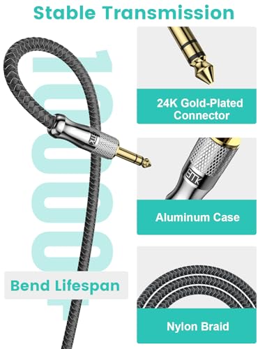 EMK 1/4" to 3.5mm Extension Cord for Headphone Guitar Amp 3Ft - size: 3 Feet, style: 1/4 inch Extension Cable
