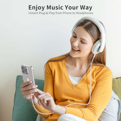 Xumee USB C to 3.5mm Aux Cable 4ft, Aux to USB C Audio Jack Cord with Built-in DAC (16-Bit/48 kHz), Cotton Braided, Gold-Plated Connectors, for iPhone 15/16/17 Series, for Samsung Galaxy and More