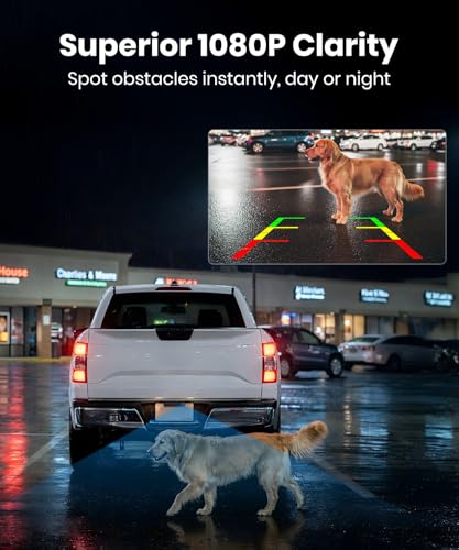 AUTO-VOX 6 Inch Solar Backup Camera Wireless, 1 Minute Easy Install