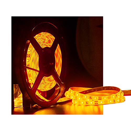 Water-Resistance IP65, 12V Waterproof Flexible LED Strip Light, 16.4ft/5m Cuttable LED Light Strips, 300 Units 3528 LEDs Lighting String, LED Tape(Orange) Power Adapter not Included - color: 1*16.4ft 3528 Orange