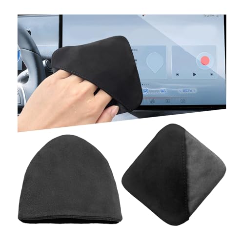 Ohleats 2PCS Car Screen Cleaner, Microfiber Cleaning Pad, Triangle+Square - color: Triangle+square