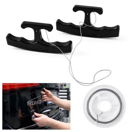 Car Emblem Removal Tool,Car Badge Removal Tool Kit with 5M Nylon Line - color: Black
