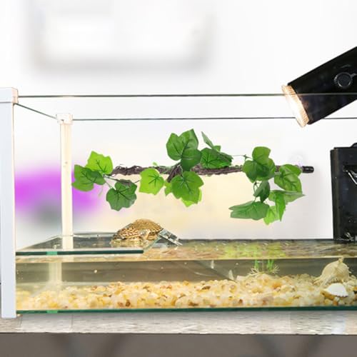 COHEALI Artificial Reptile Climbing Vines Flexible Green Plastic 2pcs with Suction Cups Lizard and Chameleon Climbing Branches for Terrarium Decoration for Reptile Tank