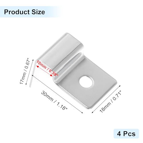 4 Pcs Aquarium Lid Clips, 10mm Aquarium Cover Support Clamps, Aquarium Cover Holder Lid, Stainless Steel Aquarium Tank Cover Clamps Set, Silver Tone