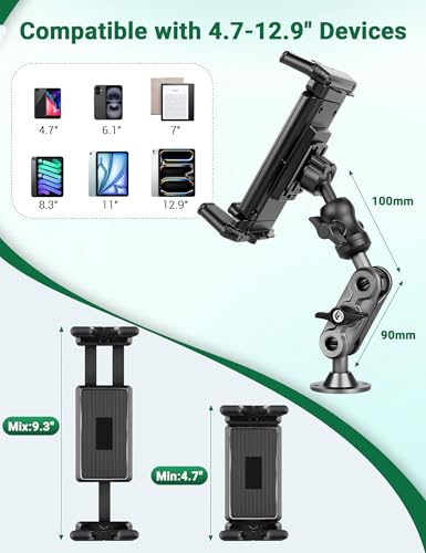 Tablet Holder for Truck, Tablet Car Mount, Fits 4.7-12.9" Devices