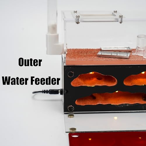 Lumen Chamber Ant Nest with Built in LED Lights, Replaceable Light Module, Water Feeder, Trash Box and Ant Keeping Starter Lit - color: Chambers