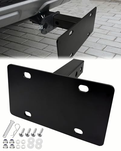 Trailer Hitch License Plate Holder, License Plate Bracket for 2’’ Hitch Front & Rear Receivers Heavy-Duty Steel License Plate Holder for Trailer for Truck; SUV; No Drilling Required - size: For 2 '' Hitch Receiver