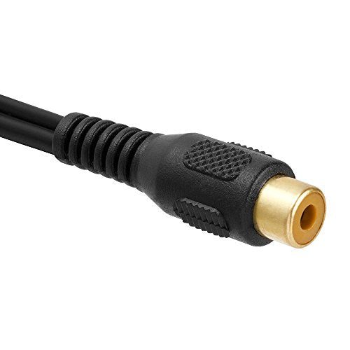 Cmple - 2 RCA Male to 1 RCA Female Stereo Audio Y-Cable, 2 RCA Plugs to 1 x RCA Jack Y-Adapter Subwoofer Cable, Gold Pla - color: 1 RCA F to 2 RCA M, size: Single