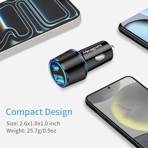 67.5W Car Charger USB C Super Fast Charging for iPhone 17/Samsung Android - color: Black, size: 3.3 ft