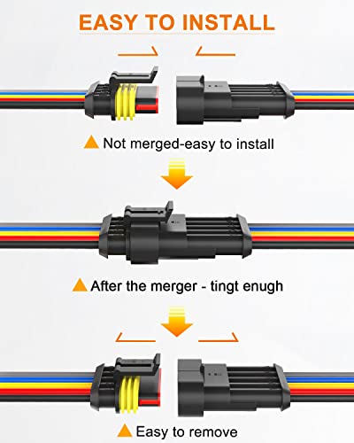 NAOEVO 5 Pin Connector Waterproof, 16 AWG 5 Wire Connectors, 6 Kits - size: 5 Pin